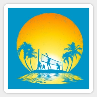 Sunset Beach Volleyball Sticker